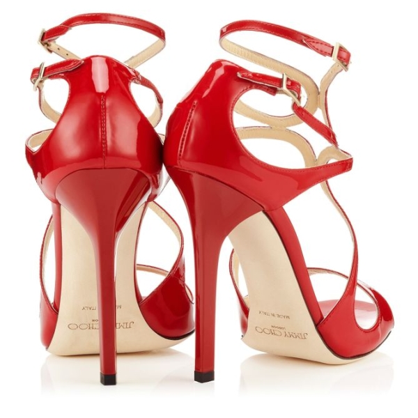 Jimmy Choo Red Patent Leather Strappy Sandals – Shoes Post