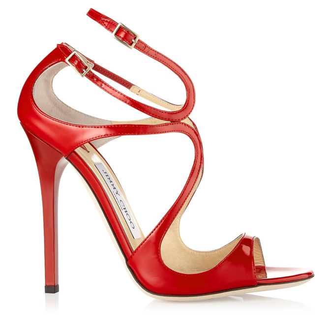 Jimmy Choo Red Patent Leather Strappy Sandals – Shoes Post