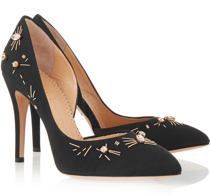 CHARLOTTE OLYMPIA Decorative Vamp Embellished Faille Pumps – Shoes Post