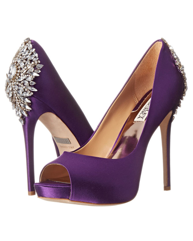 Badgley Mischka Kiara Purple Satin - Shoes Post