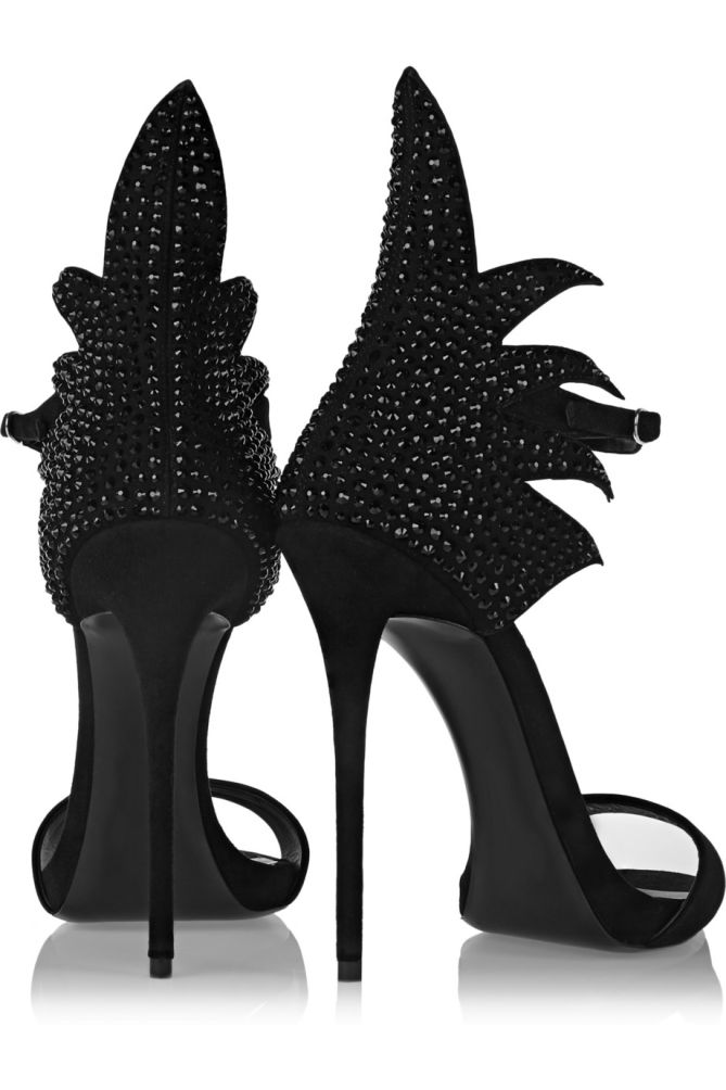 GIUSEPPE ZANOTTI Coline Crystal-embellished Suede Sandals – Shoes Post