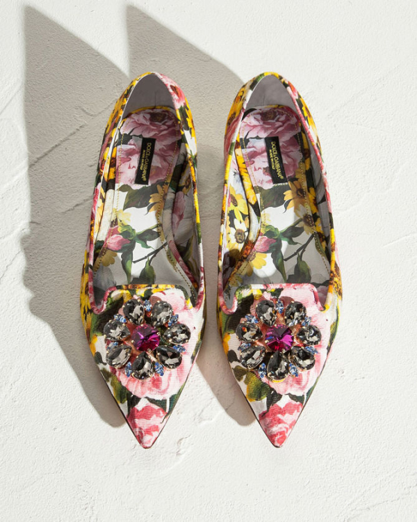 D&G PEONY BROCADE BELLUCCI LOW HEELS Shoes Post