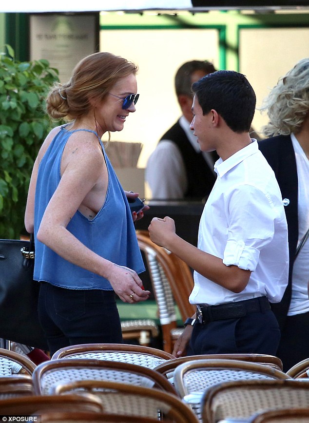 Lindsay Lohan Goes Braless and Flashes Side Boob in Monaco 