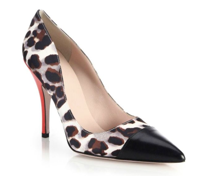 Kate Spade New York Lace Leather-Trimmed Leopard-Print Satin Pumps ...