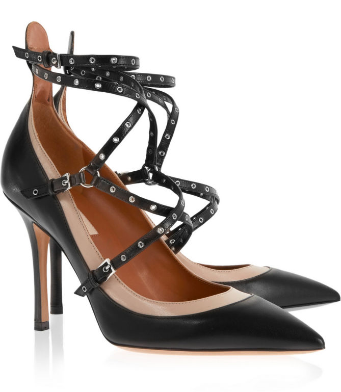 VALENTINO Love Latch Eyelet-embellished Leather Pumps – Shoes Post