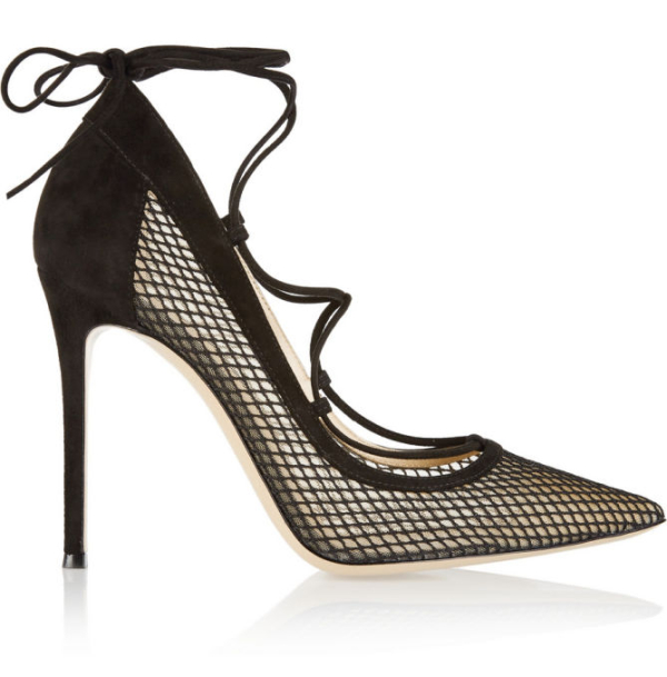 GIANVITO ROSSI Lace-up Suede and Mesh Pumps – Shoes Post