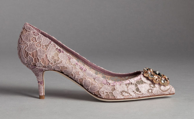 DOLCE & GABBANA TAORMINA LACE BELLUCCI PUMPS WITH BROOCH – Shoes Post