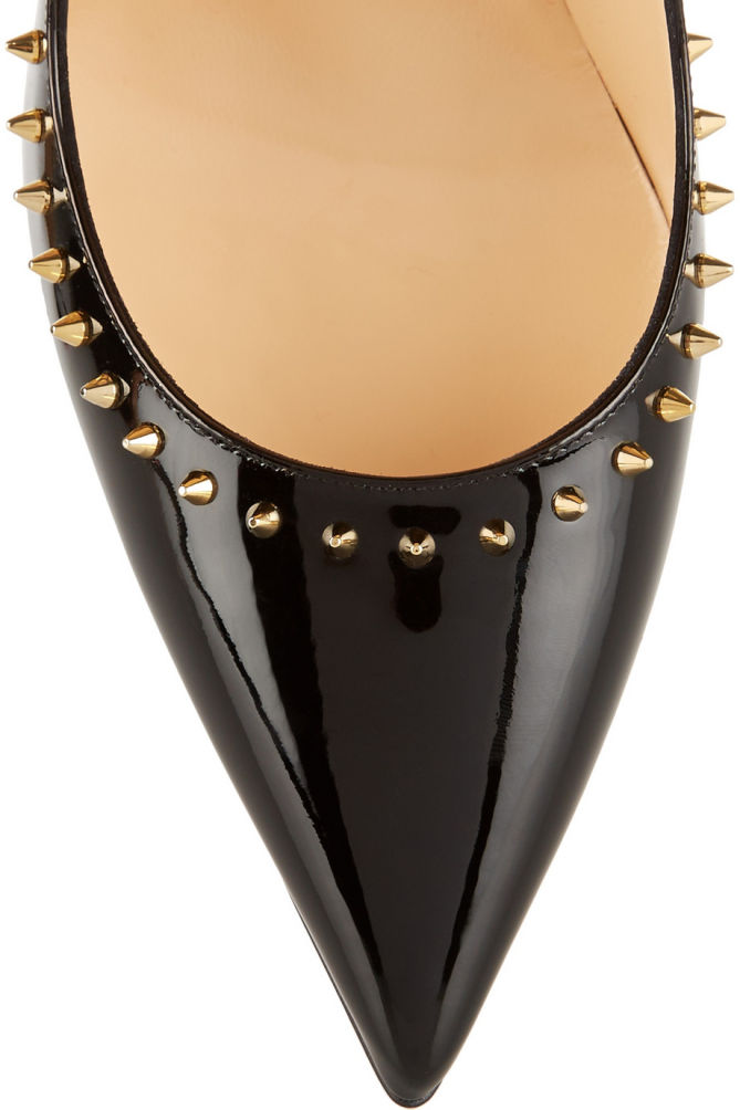 CHRISTIAN LOUBOUTIN Anjalina 120 Studded Patent-leather Pumps – Shoes Post