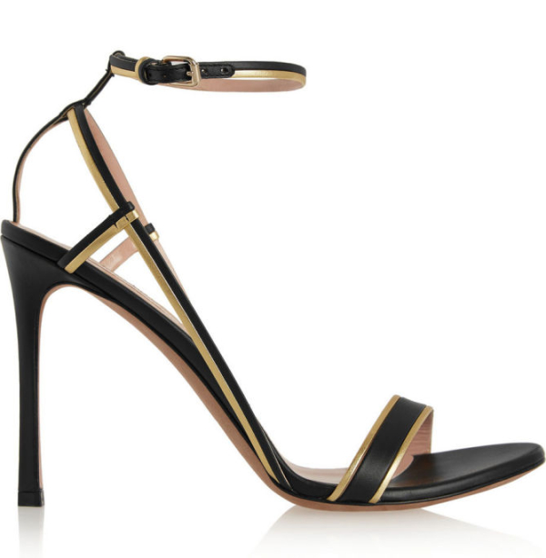 VALENTINO Metallic-trimmed Leather Sandals – Shoes Post