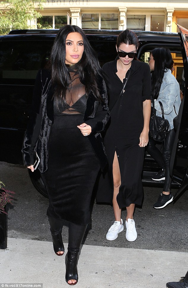 Kim Kardashian Parades Her Ample Cleavage in Velvet, Mesh, and Wedge ...
