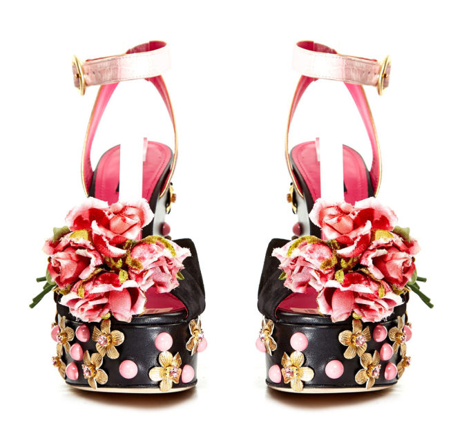 DOLCE & GABBANA Rose Embellished Platform Sandals – Shoes Post