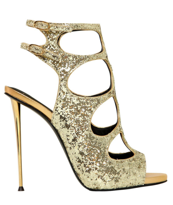 GIUSEPPE ZANOTTI 115MM GLITTERED CAGE SANDALS – Shoes Post