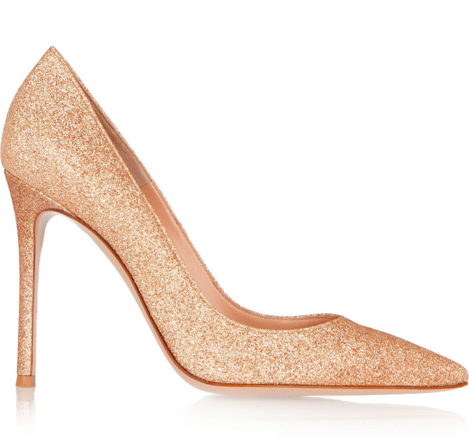 GIANVITO ROSSI Glittered Leather Pumps – Shoes Post