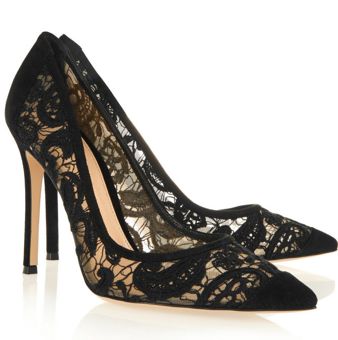 GIANVITO ROSSI Macramé and Suede Pumps – Shoes Post