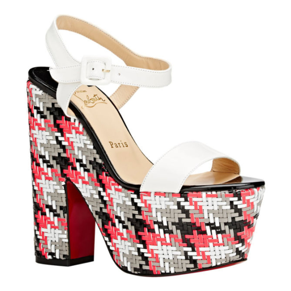 christian louboutin marmela woven red sole slide sandals