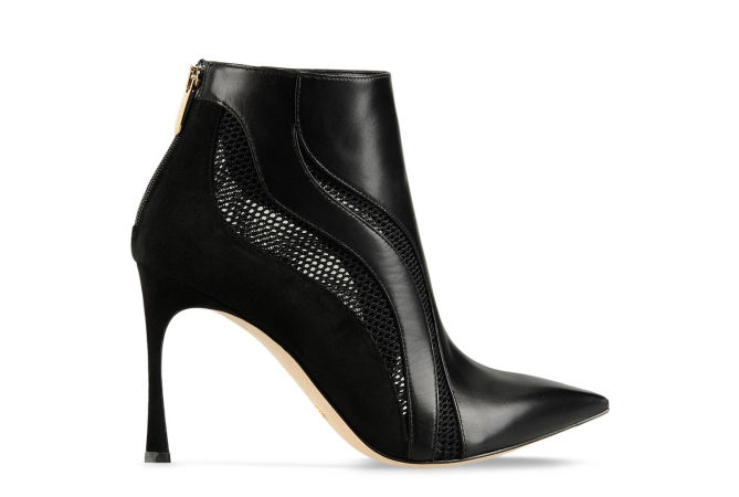 Sergio Rossi WAVE Black Contrast Materials Zipped Bootie – Shoes Post