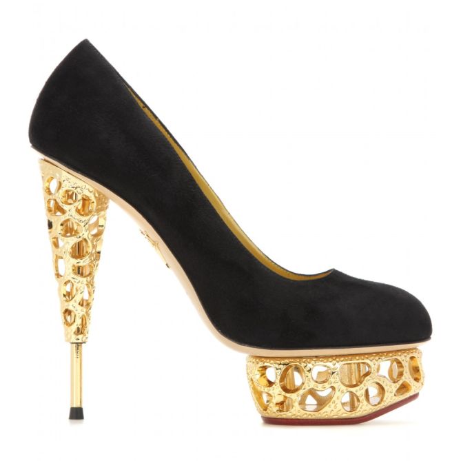 CHARLOTTE OLYMPIA Objets D’Art Suede Pumps – Shoes Post