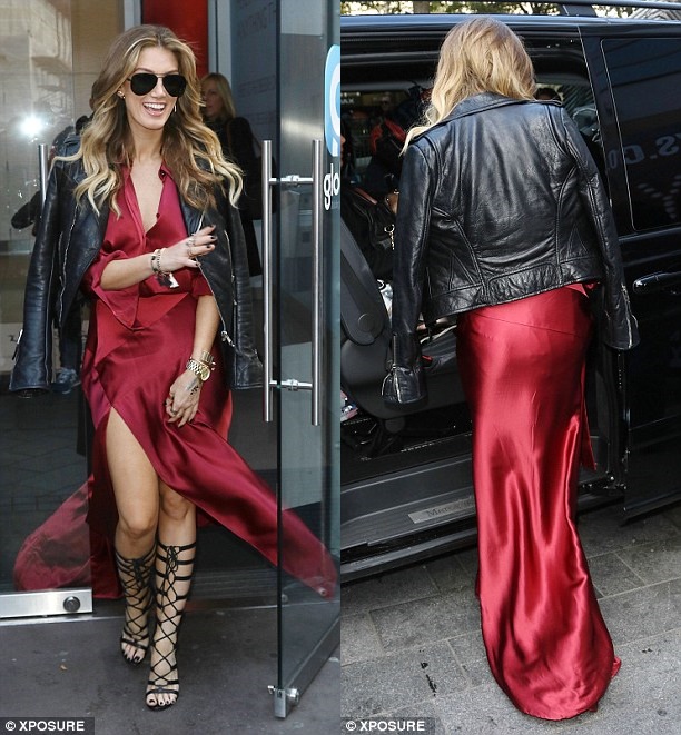 Delta Goodrem Flaunts Eclectic Style in Gladiator Sandals and Satin ...