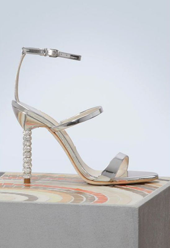 SOPHIA WEBSTER Rosalind Crystal-embellished Metallic Leather Sandals ...