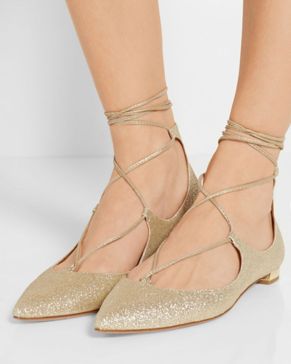 glitter pointed toe flats