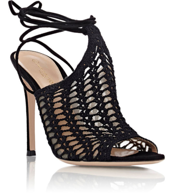 GIANVITO ROSSI Crochet Ankle-Tie Sandals – Shoes Post
