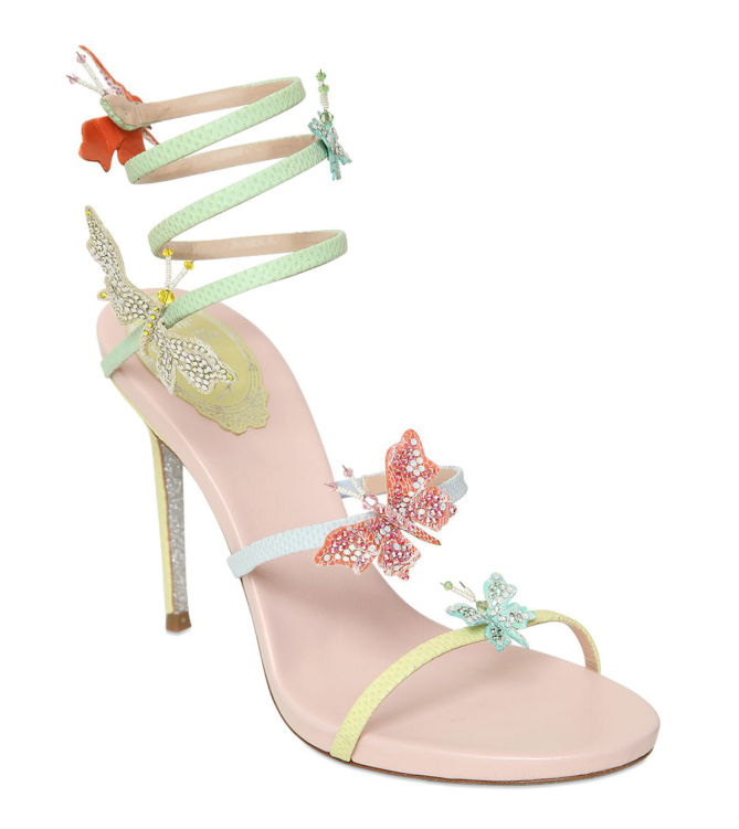 RENÉ CAOVILLA BUTTERFLY KARUNG & LEATHER SANDALS – Shoes Post