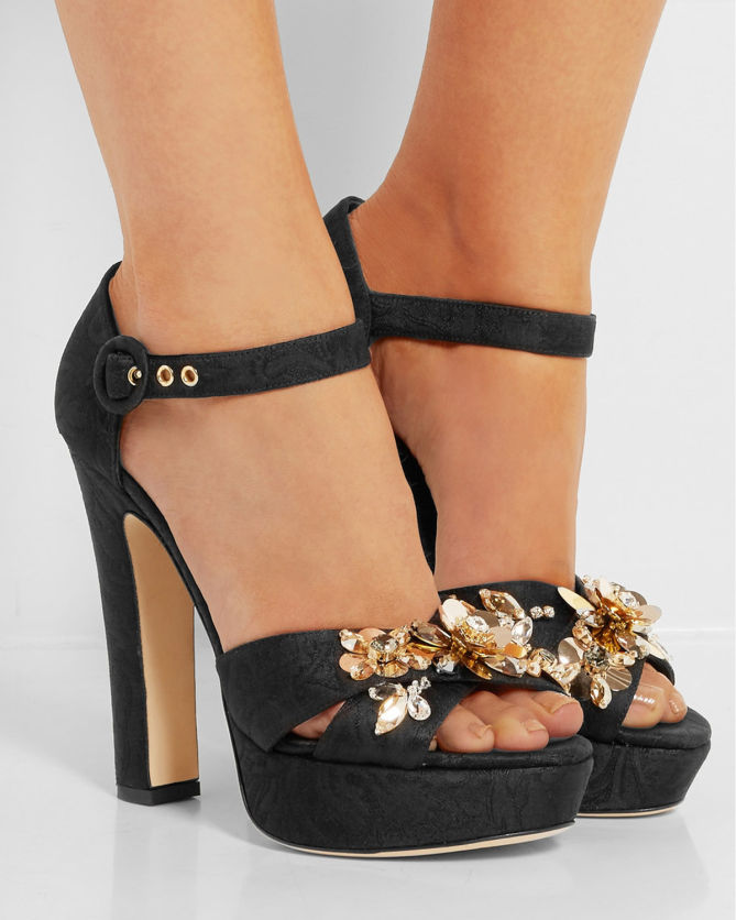 Dolce & Gabbana's sandals are crafted from lustrous black ...