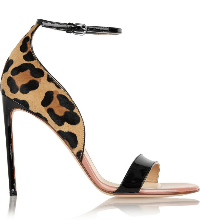 FRANCESCO RUSSO Leopard-print Calf hair and Patent-leather Sandals ...