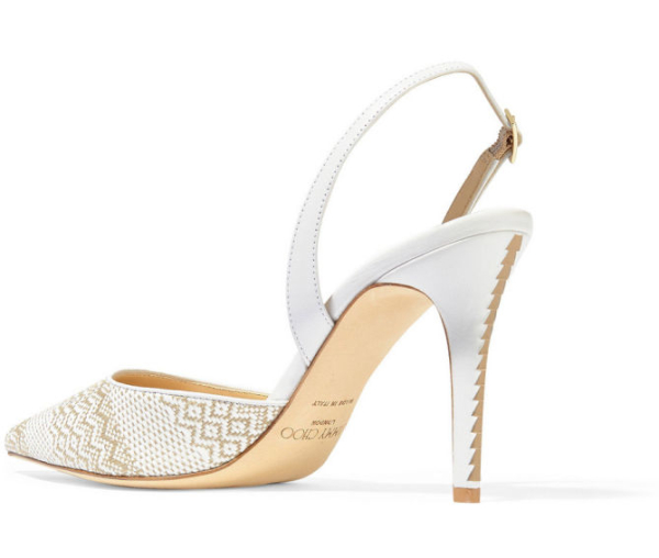 JIMMY CHOO Tilly woven and leather slingback pumps – Shoes Post