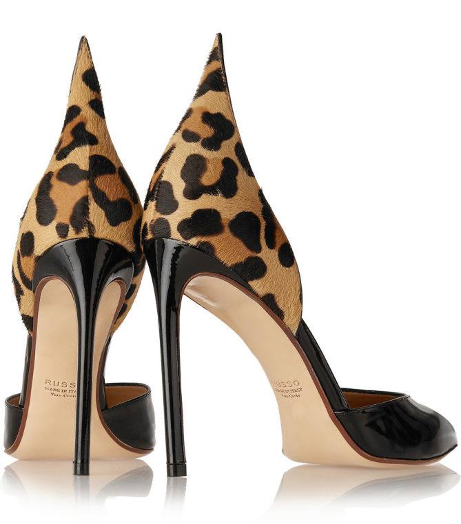 FRANCESCO RUSSO D’Orsay Leopard-print Calf Hair and Patent-leather ...
