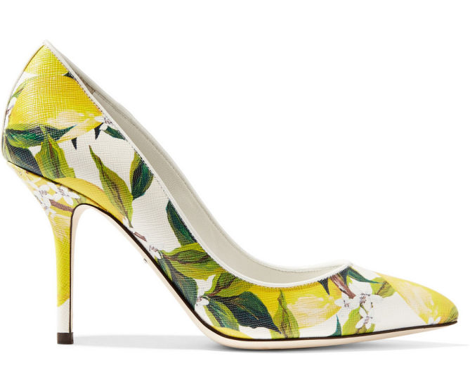 DOLCE & GABBANA Printed textured-leather pumps – Shoes Post
