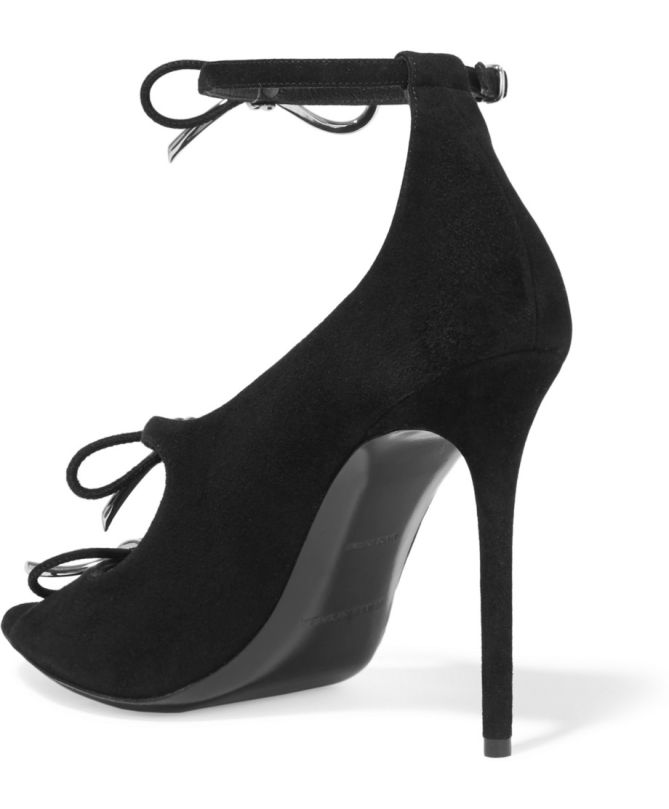 BALENCIAGA Bow-embellished suede sandals – Shoes Post
