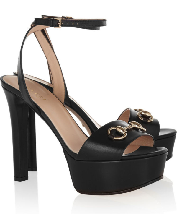 GUCCI Horsebit-detailed leather platform sandals – Shoes Post