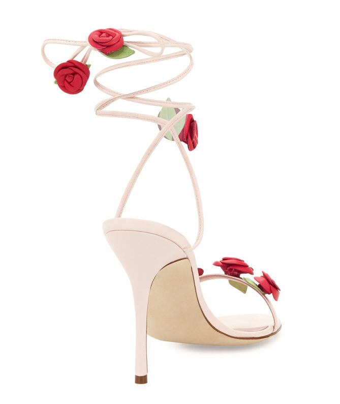 Manolo Blahnik Xiafore Rose Ankle-Wrap Sandal, Pink/Red – Shoes Post