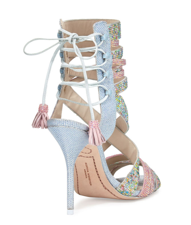 Sophia Webster Adeline Dreamy Crystal Lace-Up Sandal, Pink/Blue – Shoes ...