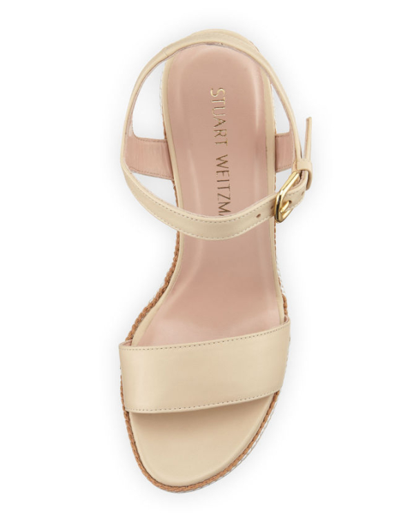 stuart weitzman sierra woven leather flat sandals