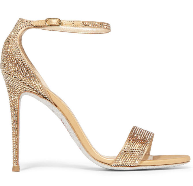 RENÉ CAOVILLA Swarovski crystal-embellished satin sandals – Shoes Post