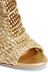 gianvito rossi braided metallic leather sandals