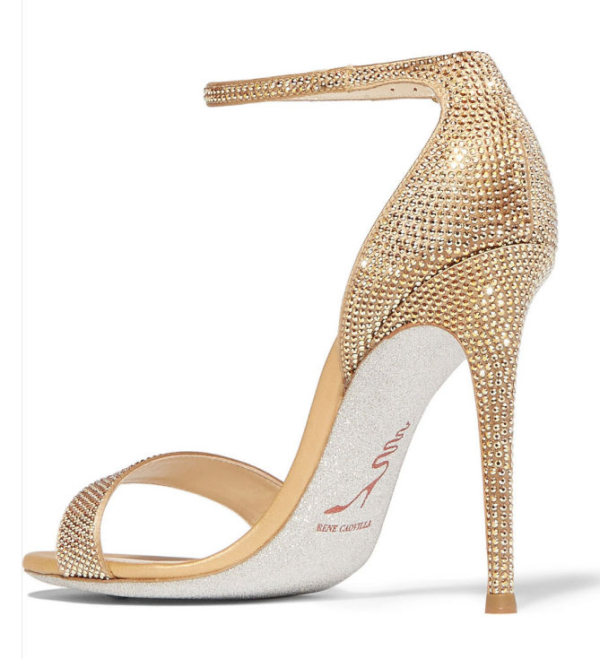 RENÉ CAOVILLA Swarovski crystal-embellished satin sandals – Shoes Post