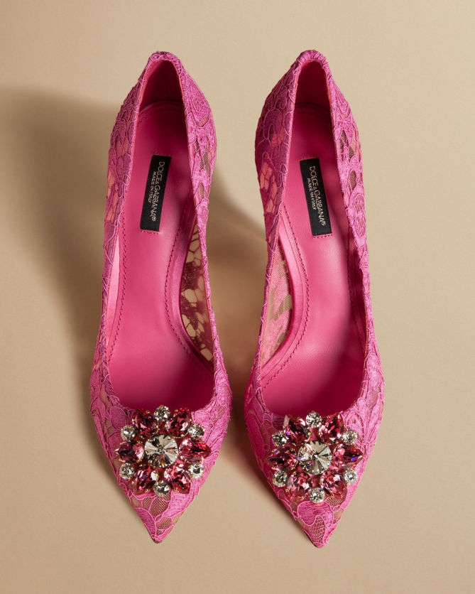 Dolce & Gabbana PUMPS IN TAORMINA LACE WITH CRYSTALS – Shoes Post
