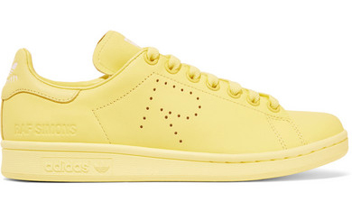 ADIDAS ORIGINALS + Raf Simons Stan Smith perforated leather sneakers ...