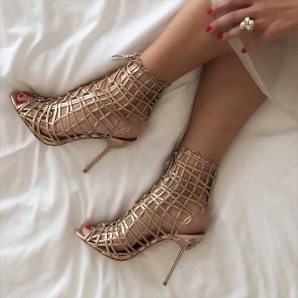 SOPHIA WEBSTER Delphine metallic leather sandals – Shoes Post