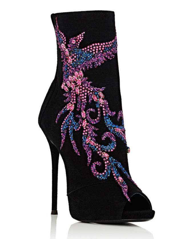GIUSEPPE ZANOTTI Glitter- & Crystal-Embellished Ankle Boots – Shoes Post
