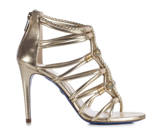 LORIBLU Gold leather cage sandal – Shoes Post