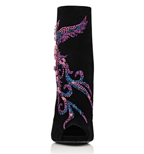 GIUSEPPE ZANOTTI Glitter & CrystalEmbellished Ankle Boots Shoes Post