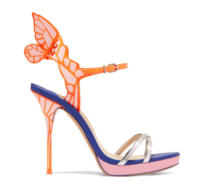 SOPHIA WEBSTER Chiara metallic patent-leather platform sandals – Shoes Post