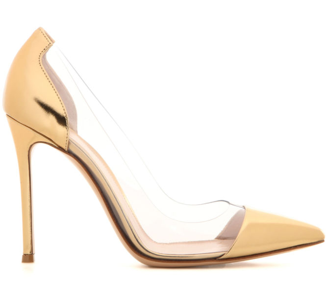 GIANVITO ROSSI Plexi metallic leather and transparent pumps – Shoes Post