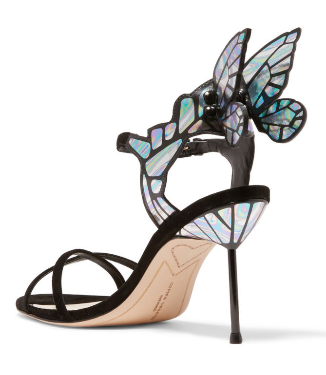 SOPHIA WEBSTER Chiara patent-leather and suede sandals – Shoes Post