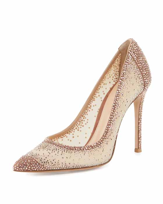 Gianvito Rossi Rania Crystal Illusion 105mm Pump, Nude – Shoes Post