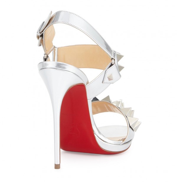 so me red sole spike metallic leather sandals